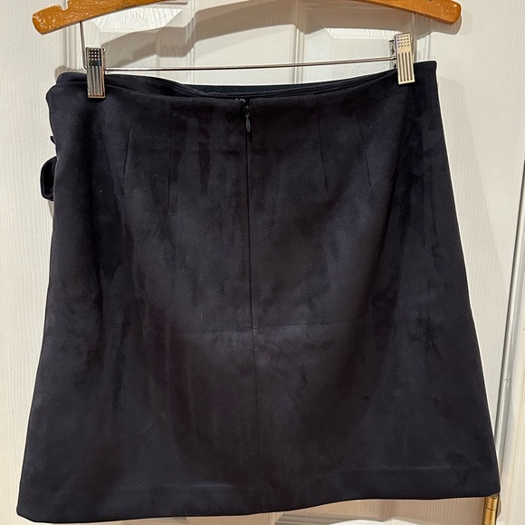 Loft Faux Suede Navy Skirt, Size 12 - Picture 2 of 5